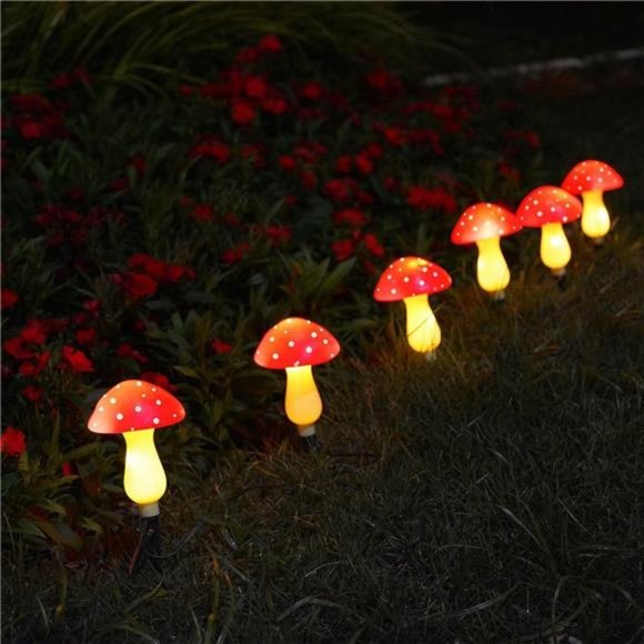 New Upgraded Waterproof Solar Mushroom Lights Outdoor Decor, 8 Modes for Garden - Picture 7 of 7
